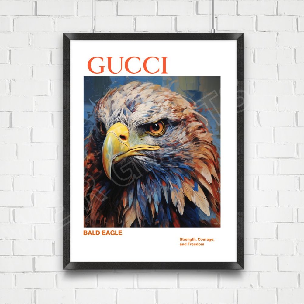 Gucci Bald Eagle Print 11 x 14  Gucci Wall Decor Fashion Art Gucci Animal Theme